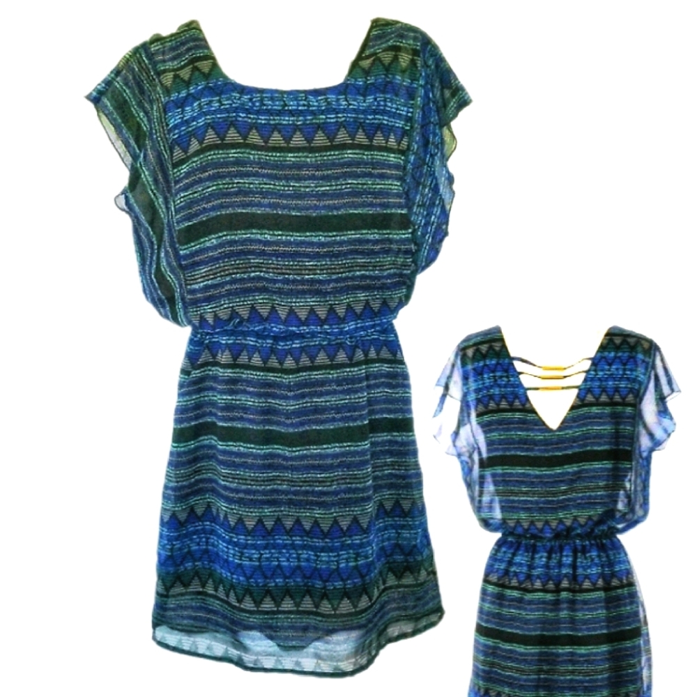 Marianne Boho Short Flutter Sleeve Casual Dress